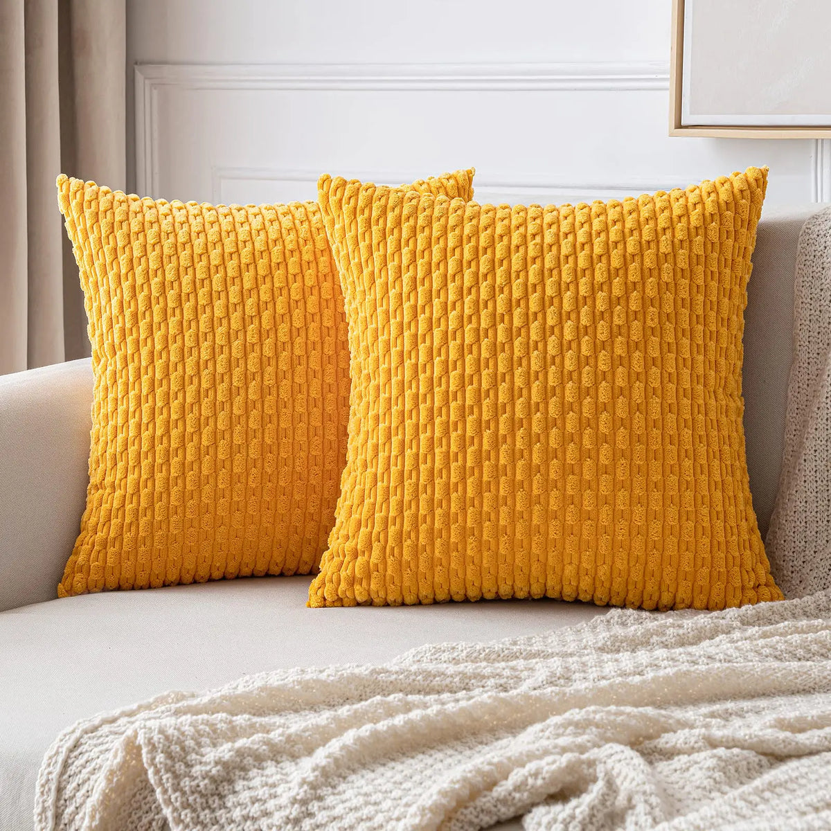 Capa de Almofada Decorativa em Corduroy Estilo Boho