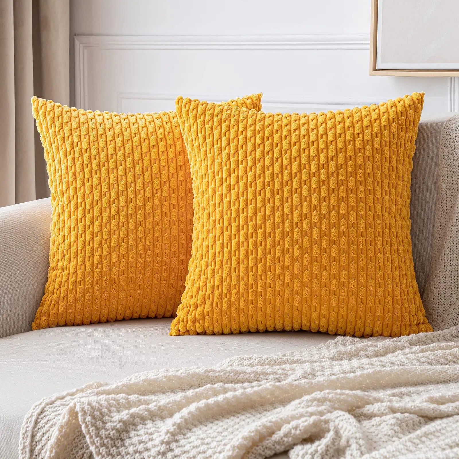 Capa de Almofada Decorativa em Corduroy Estilo Boho