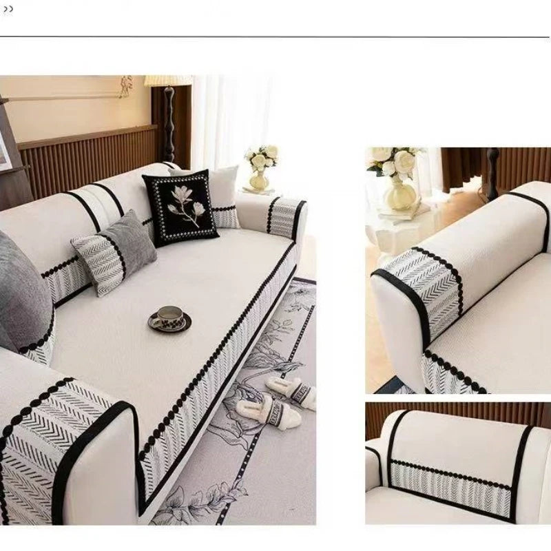 Cobertor de Sofa de Chenille para Sala de Estar