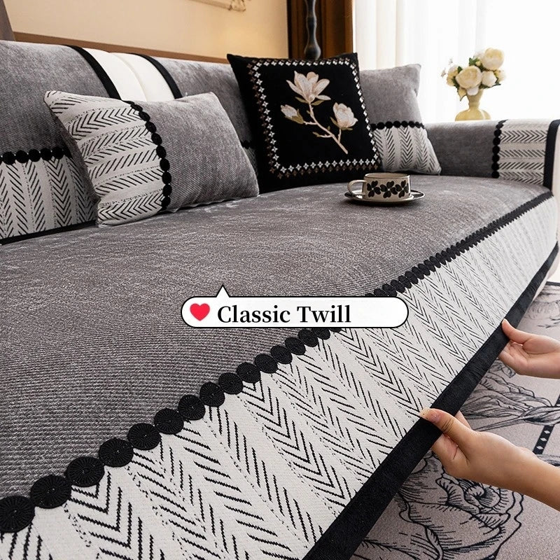 Cobertor de Sofa de Chenille para Sala de Estar