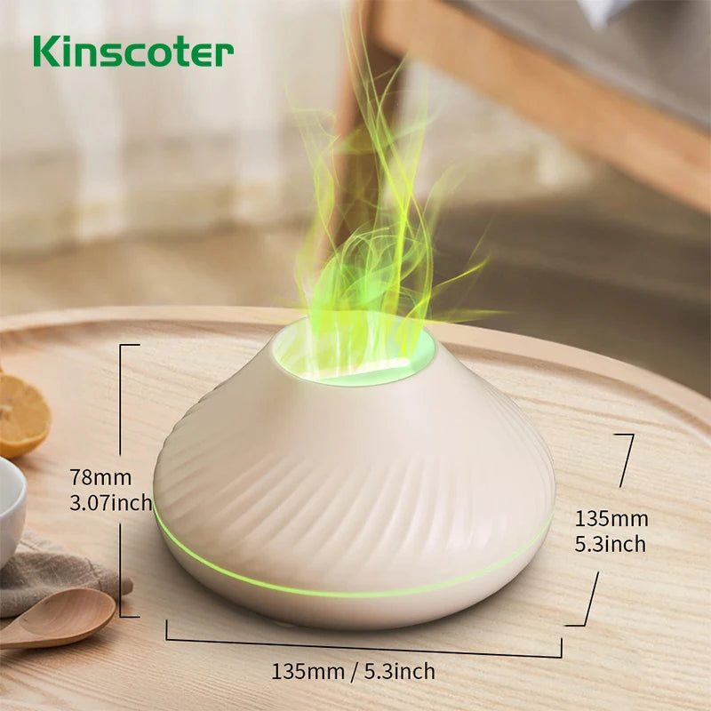 Difusor e Umidificador de Aromas Vulcânico com Chama LED