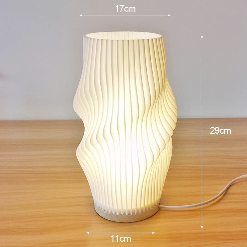 Luminária 3D de Mesa Plissada Estilo Francês