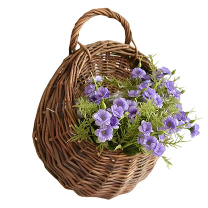 Cesta de Parede em Rattan Natural para Plantas