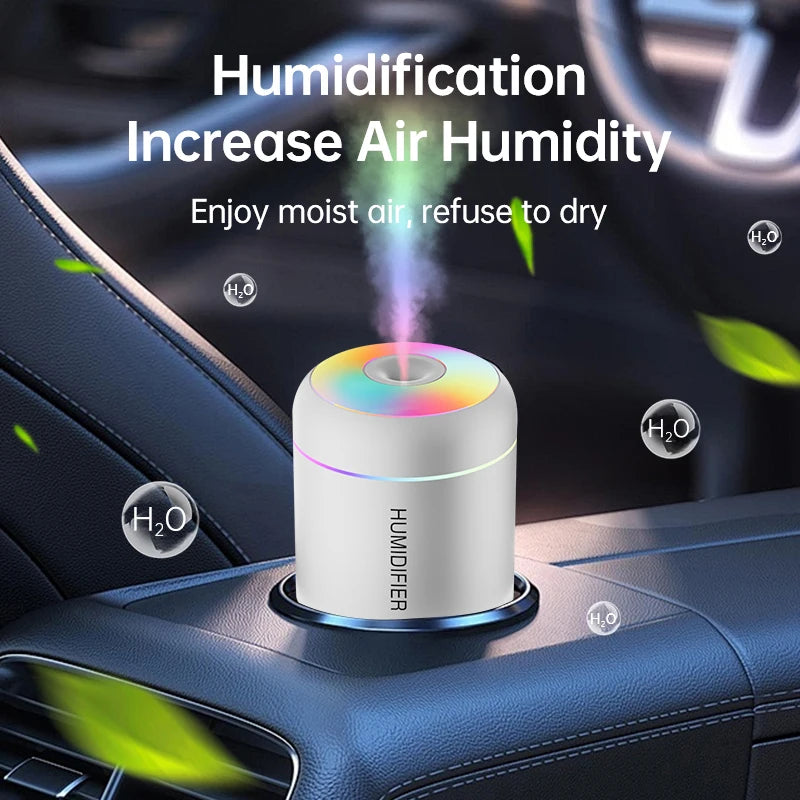 Mini Umidificador USB com Difusor de Aromas e Luz LED