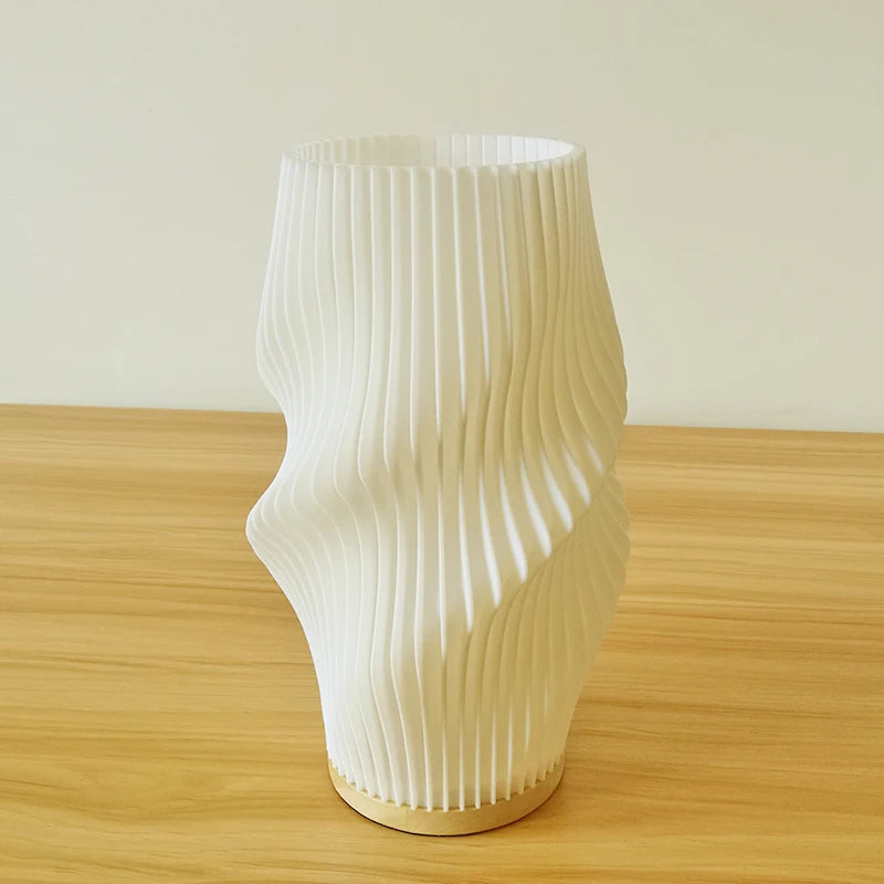Luminária 3D de Mesa Plissada Estilo Francês