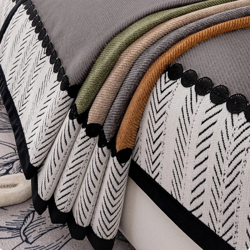 Cobertor de Sofa de Chenille para Sala de Estar