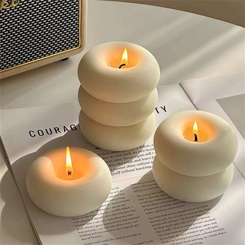 Vela Donut Artesanal Aromática para Decoração