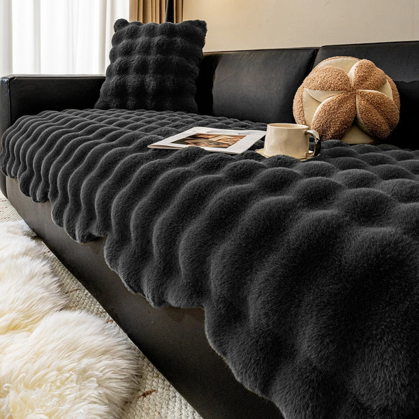 Capa de Sofá Pelúcia Fake Fur – Antiderrapante e Macia
