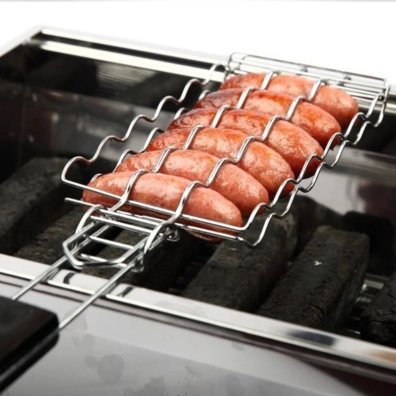 Cesto Grelhador em Aço Inox para Linguiças