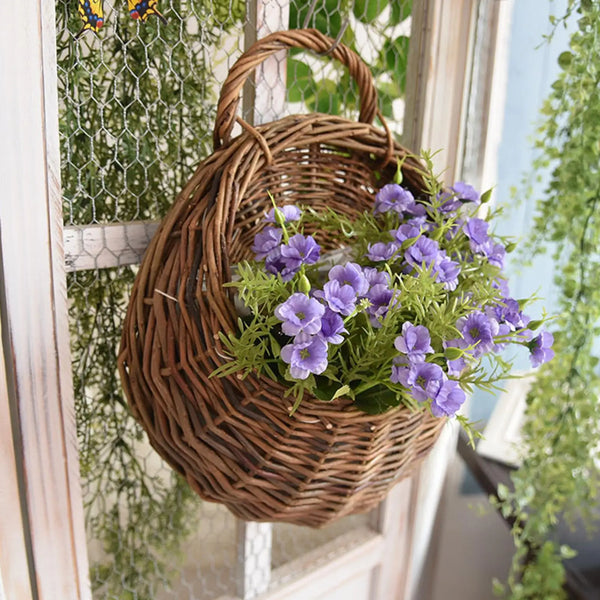 Cesta de Parede em Rattan Natural para Plantas
