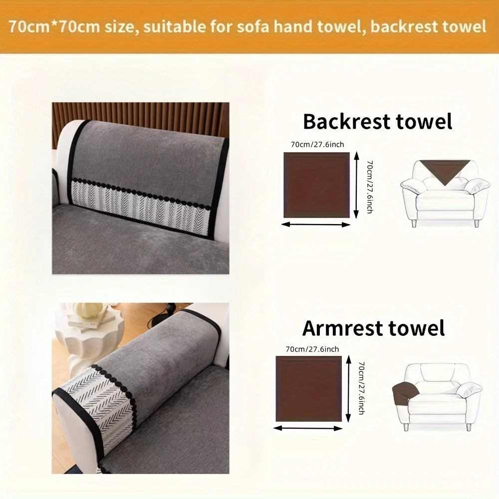 Cobertor de Sofa de Chenille para Sala de Estar