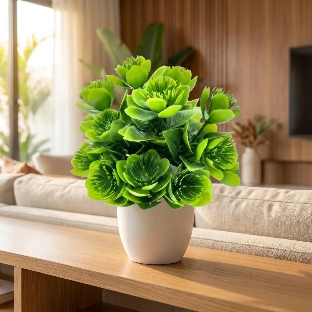 Planta Artificial Decorativa com Vaso de Plástico