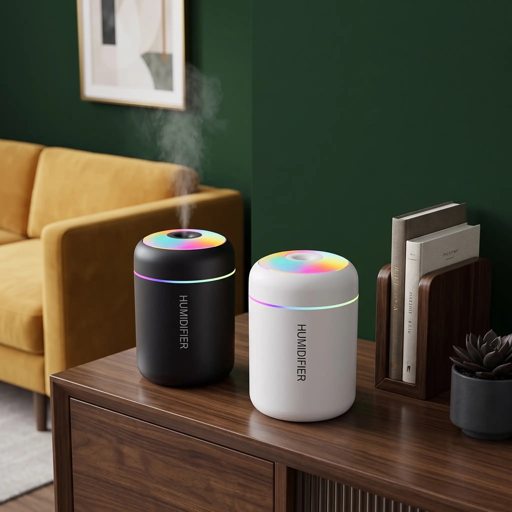 Mini Umidificador USB com Difusor de Aromas e Luz LED