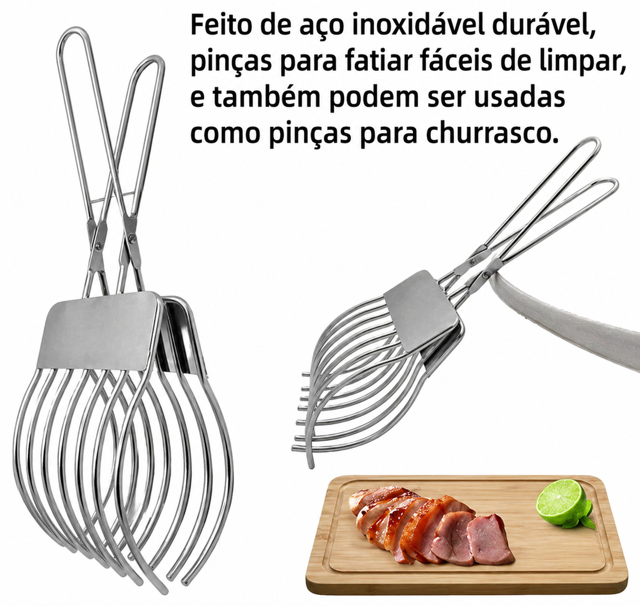 Cortador Multifunção em Aço Inox para Churrasco e Cozinha