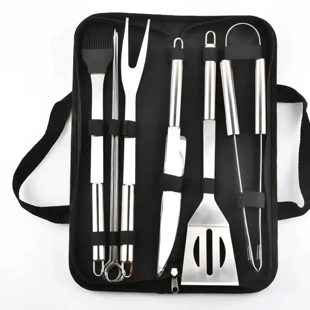 Kit Churrasco Portátil 9 Peças com Estojo