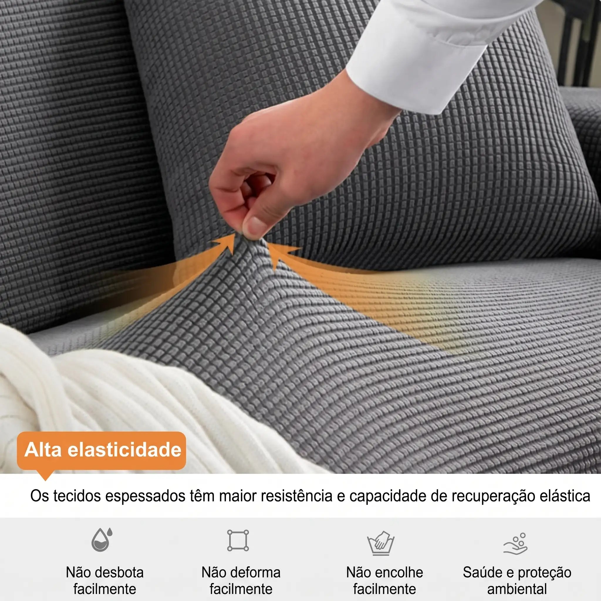 Capa de Sofá Elástica Jacquard – 1 a 4 Lugares e Canto