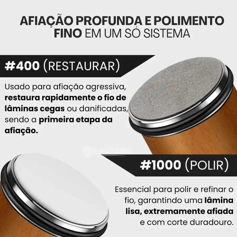 Affino™ - Afiador de Facas Magnético de Rolo Diamantado + Brinde Grátis